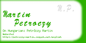 martin petroczy business card