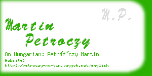 martin petroczy business card